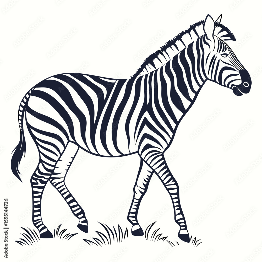 Obraz premium silhouette zebra on white background
