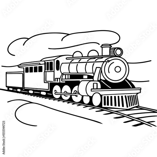 Steam Train Vector Illustration Classic Locomotive Design