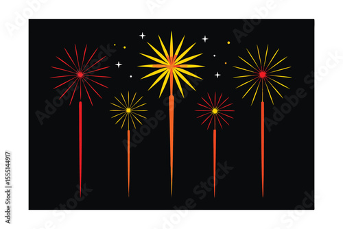 Spectacular Fireworks Display Festive Night Sky Celebration