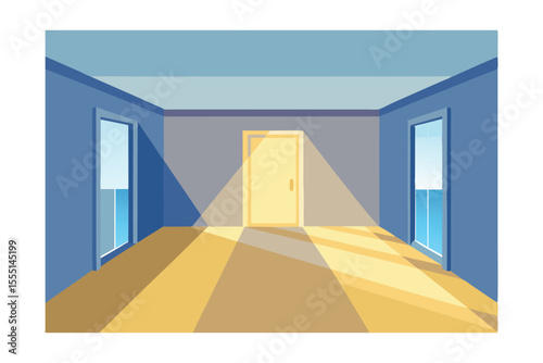 Sunlit Empty Room Interior Design Inspiration, Minimalist Space, Home Decor