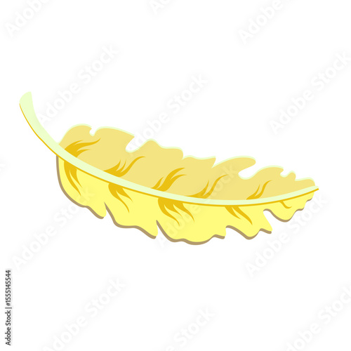 Yellow Bird Feather Vector Illustration