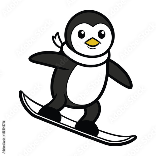 penguin on snow
