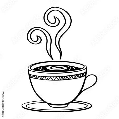 Coffee Cup Illustration Hot Drink Steaming Beverage Icon Vector