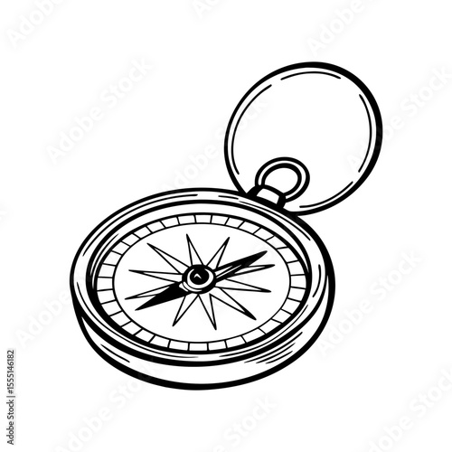 Compass Vector Illustration Navigation Travel Adventure Graphic