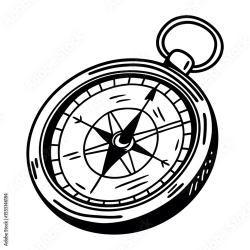 Classic Compass Vector Illustration Navigation Travel and Exploration