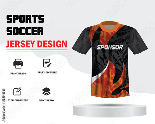 Soccer jersey design for sublimation or sports jersey design