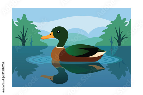 Serene Mallard Duck on Calm Water A Peaceful Nature Scene