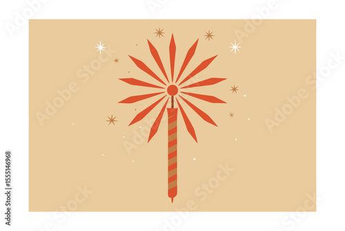 Sparkler Celebration Festive Firework Illustration