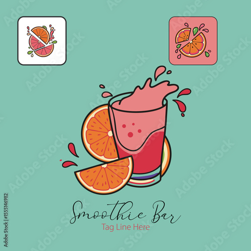 Refreshing Citrus Fruit Splash Juice Logo