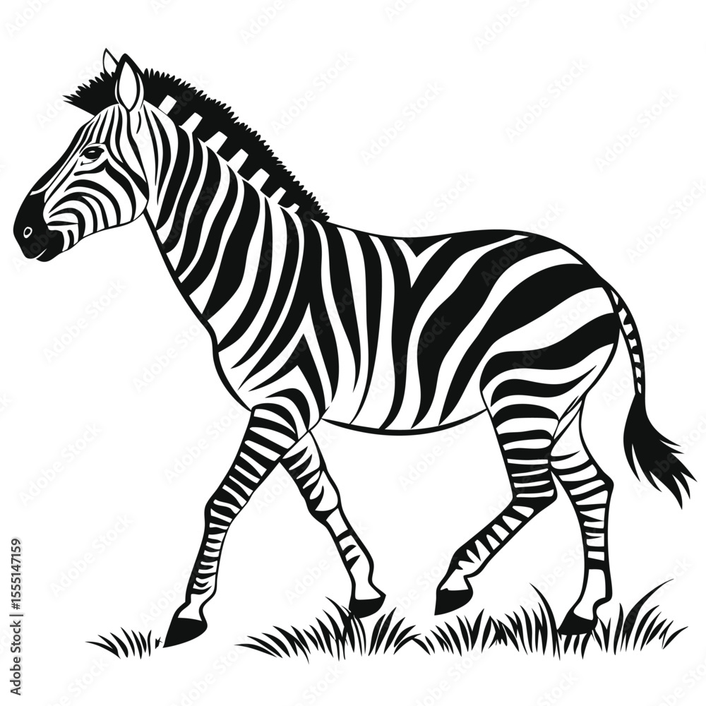 Obraz premium silhouette zebra on white background