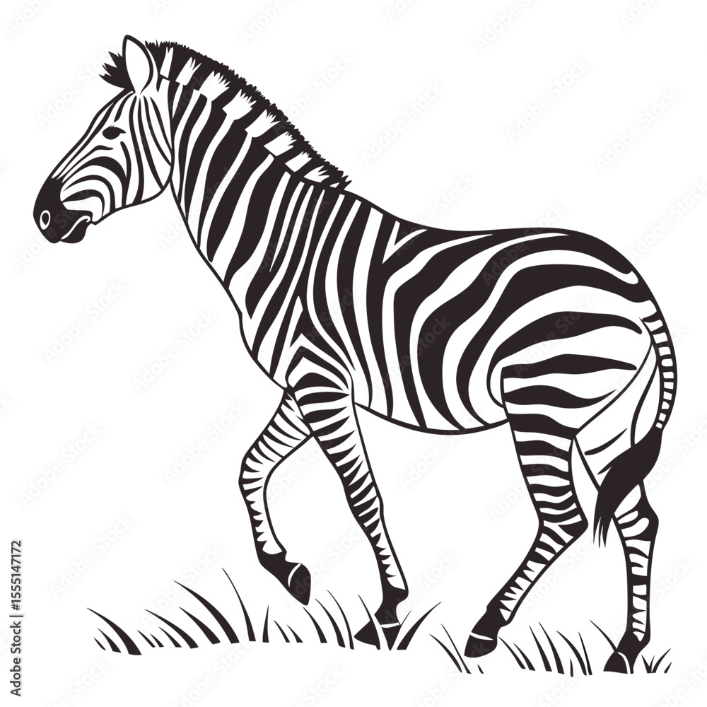 Obraz premium silhouette zebra on white background