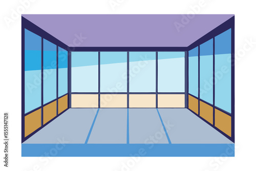 Modern Minimalist Glass Room Interior Design  A Tranquil Space with Floor-to-Ceiling Windows