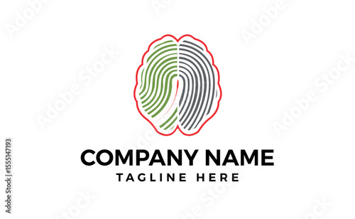 Hand drawn fingerprint logo template