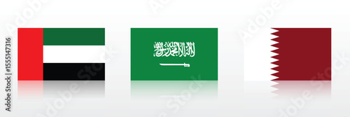 National Design Featuring Saudi Arabia, United Arabe of Emirates and Qatar Identity