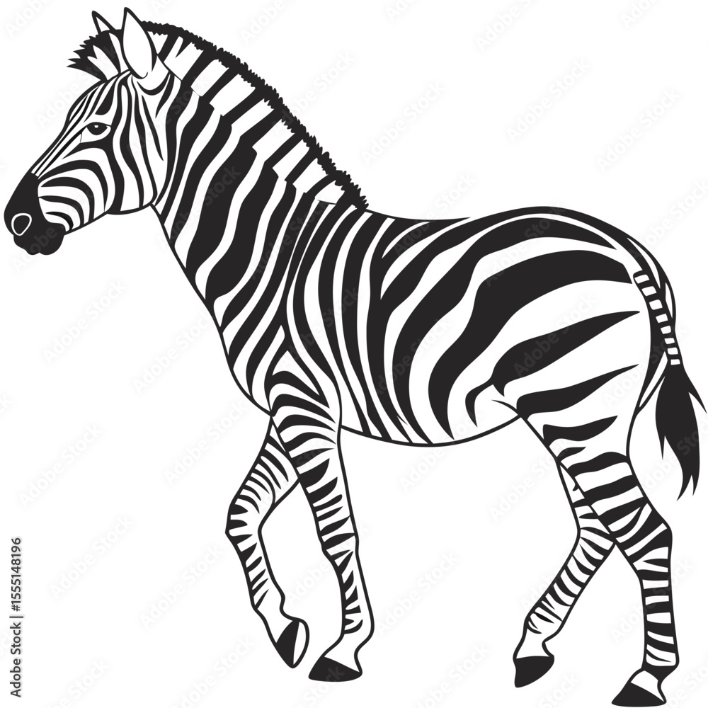 Obraz premium silhouette zebra on white background