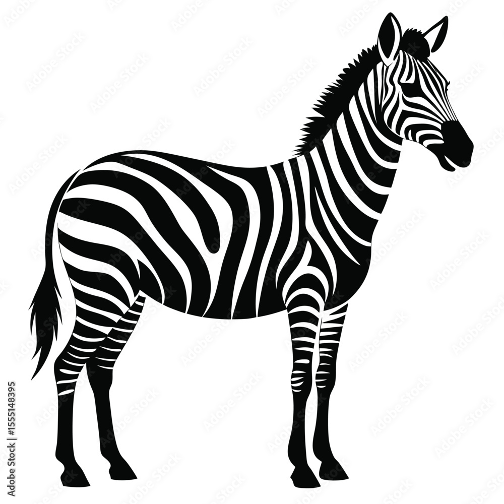 Obraz premium silhouette zebra on white background