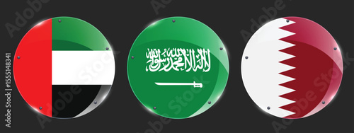 National Design Featuring Saudi Arabia, United Arabe of Emirates and Qatar Identity