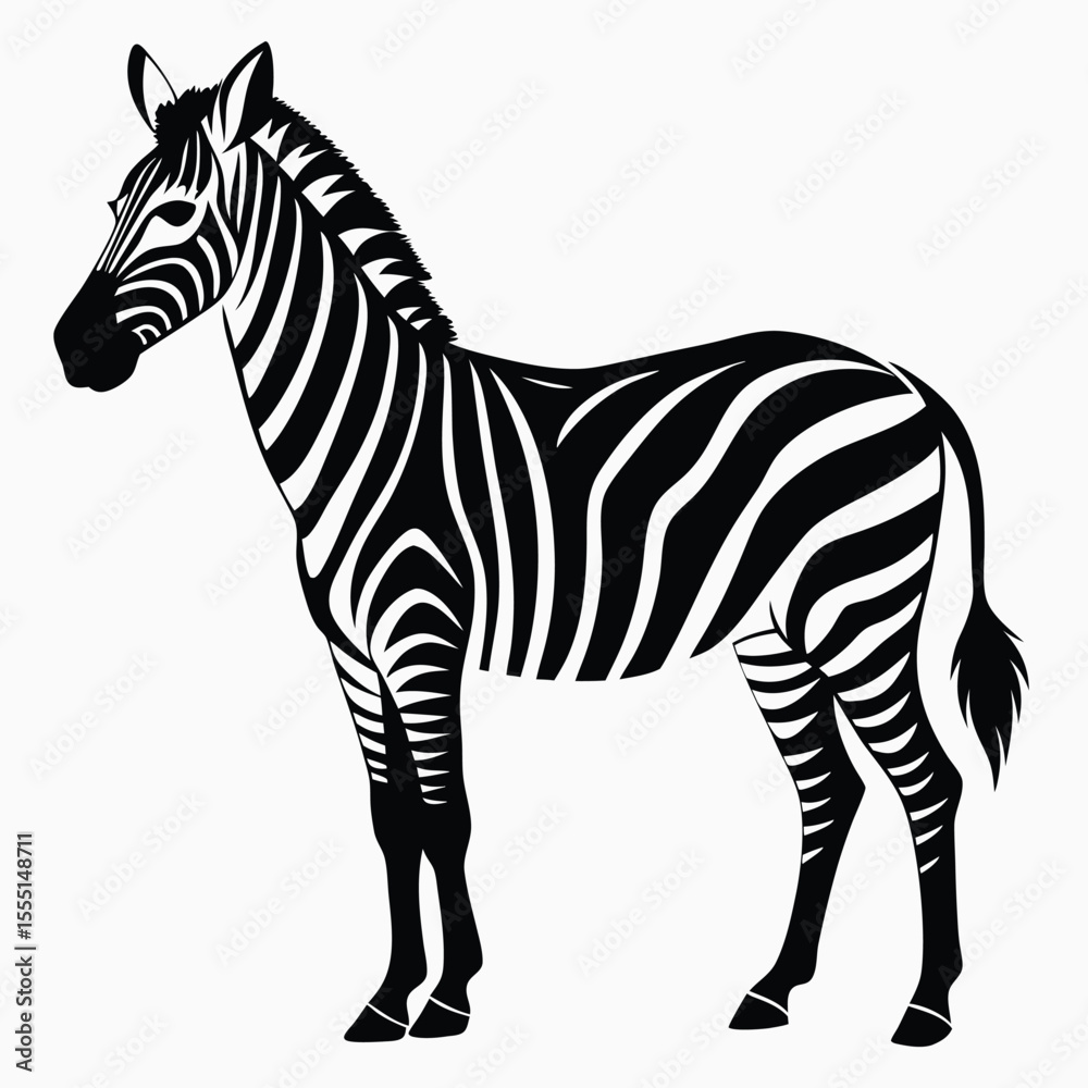 Obraz premium silhouette zebra on white background
