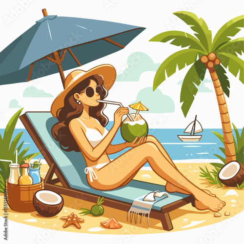 illustration of someone relaxing on the beach