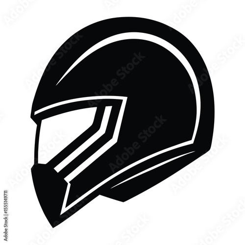 black helmet isolated on white