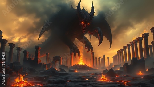 The dark demon shadow hunting its prey