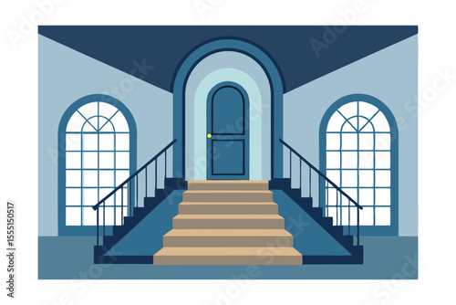 Elegant Grand Entrance Architectural Staircase Design