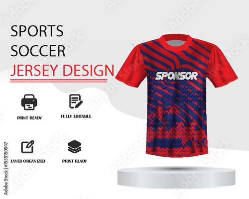 Soccer jersey design for sublimation or sports jersey design