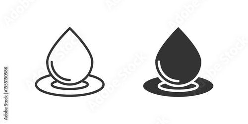 Water drop icon set symbolizing purity and environmental importance.