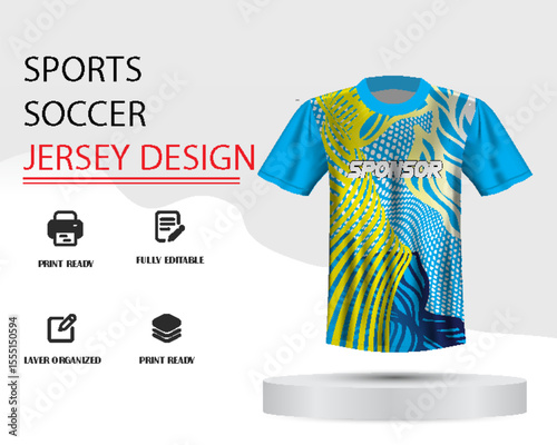 Soccer jersey design for sublimation or sports jersey design
