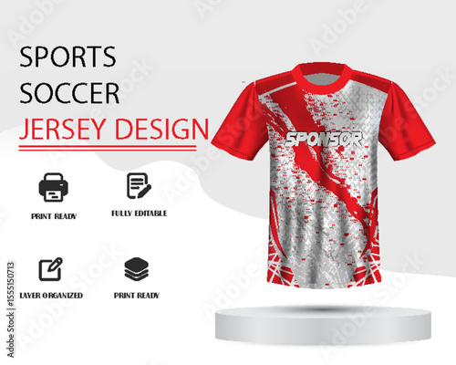 Soccer jersey design for sublimation or sports jersey design