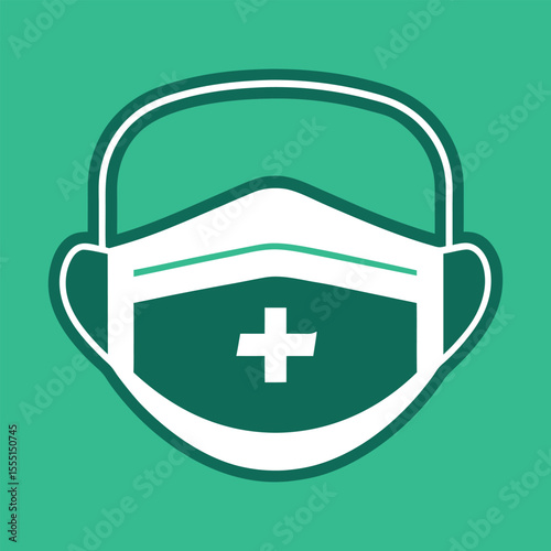 medical mask icon vector.