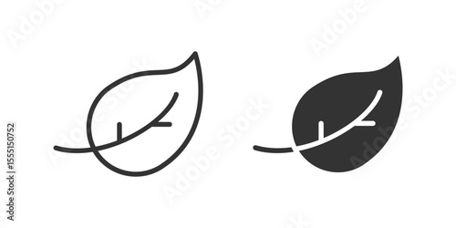 Leaves icon set visualizing nature, ecology, and green concepts.