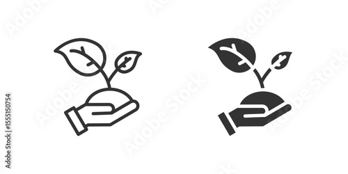 Growth icon set symbolizing environmental development and plant growth.