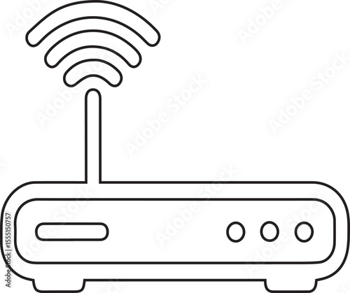 Exploring a router and its role in network connectivity, focusing on signal routing, data transmission, and how it manages the flow of network traffic efficiently, silhouette