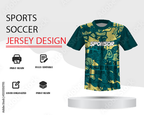 Soccer jersey design for sublimation or sports jersey design