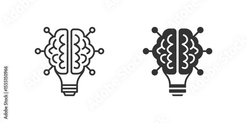 Brainstorm Icon Set. A black icon of a brain, representing creativity or ideas.
