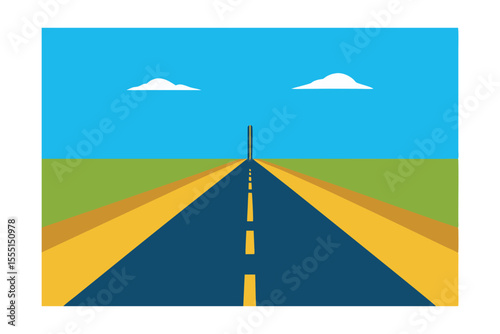 Endless Road Ahead A Journey of Open Road and Blue Sky