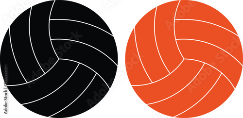  Volleyball Vector Illustration Black and Orange Designs