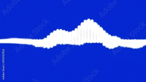 Smooth White Audio Wave  on Blue Background