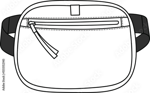Sleek and Minimalist Fanny Pack or Waist Bag Isolated on White Background, Perfect for On-the-Go Essentials and Hands-Free Convenience, Ideal for Active Lifestyles and Urban Exploration.