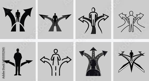 Person at Life's Crossroads Silhouette