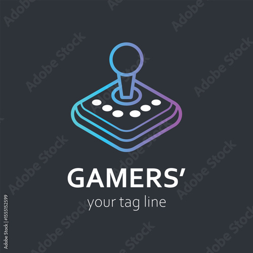 Gamers Logo Blue Purple Joystick Gradient Icon gaming