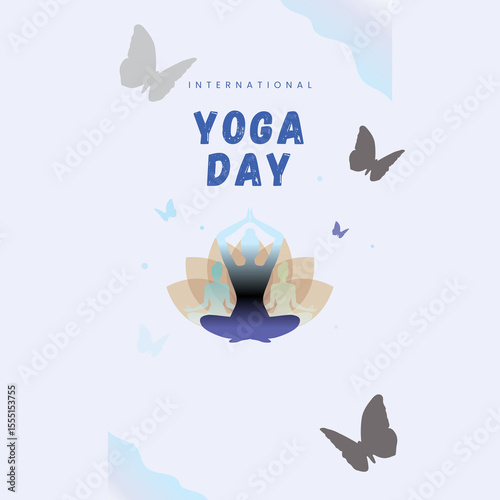 people doing asana exercise for International Yoga Day celebration 