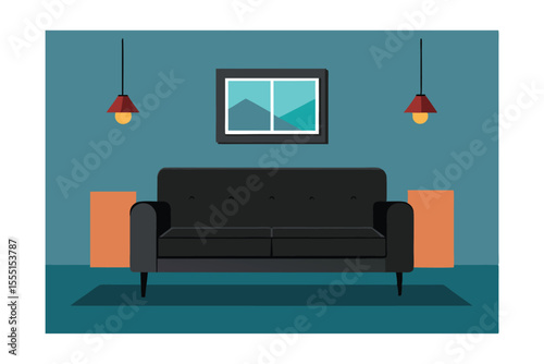 Modern Living Room Interior Design Cozy Sofa and Minimalist Decor