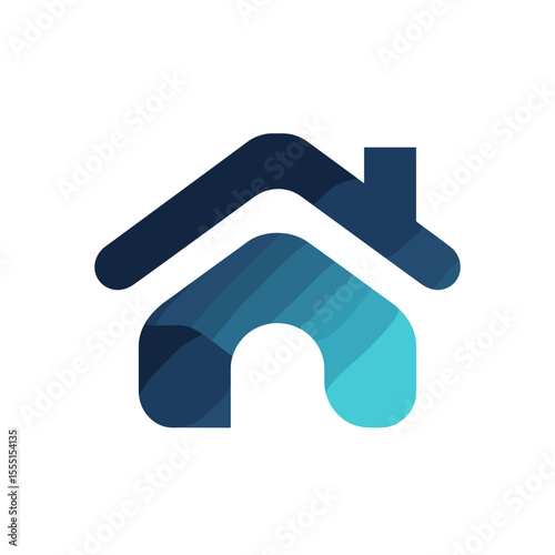 Vector house shape logo ideal for realtors, agencies, and branding templates.