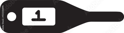 Silhouette digital thermometer icon for temperature measurement, medical check, and health monitoring.