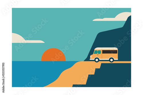 Coastal Sunset Road Trip Van Life Adventure by the Ocean