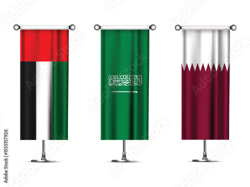 National Design Featuring Saudi Arabia, United Arabe of Emirates and Qatar Identity