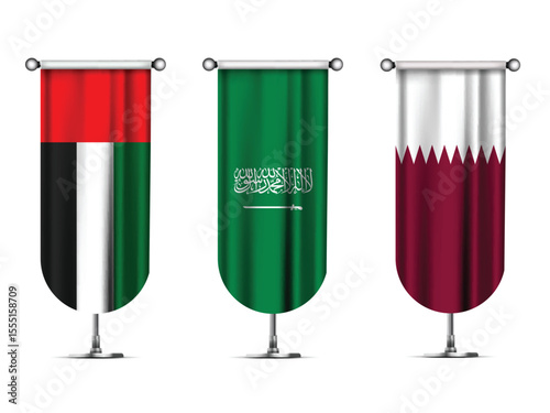 National Design Featuring Saudi Arabia, United Arabe of Emirates and Qatar Identity