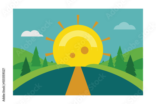 Sunrise Road A Journey into Serene Nature Landscapes